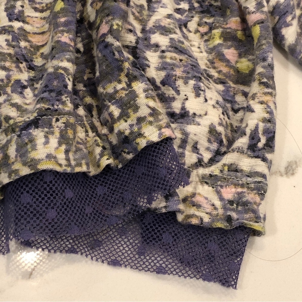 Free People Floral Sunsetter Boho Cottagecore Blouse Top Sz S Colorful Festival - Picture 5 of 14